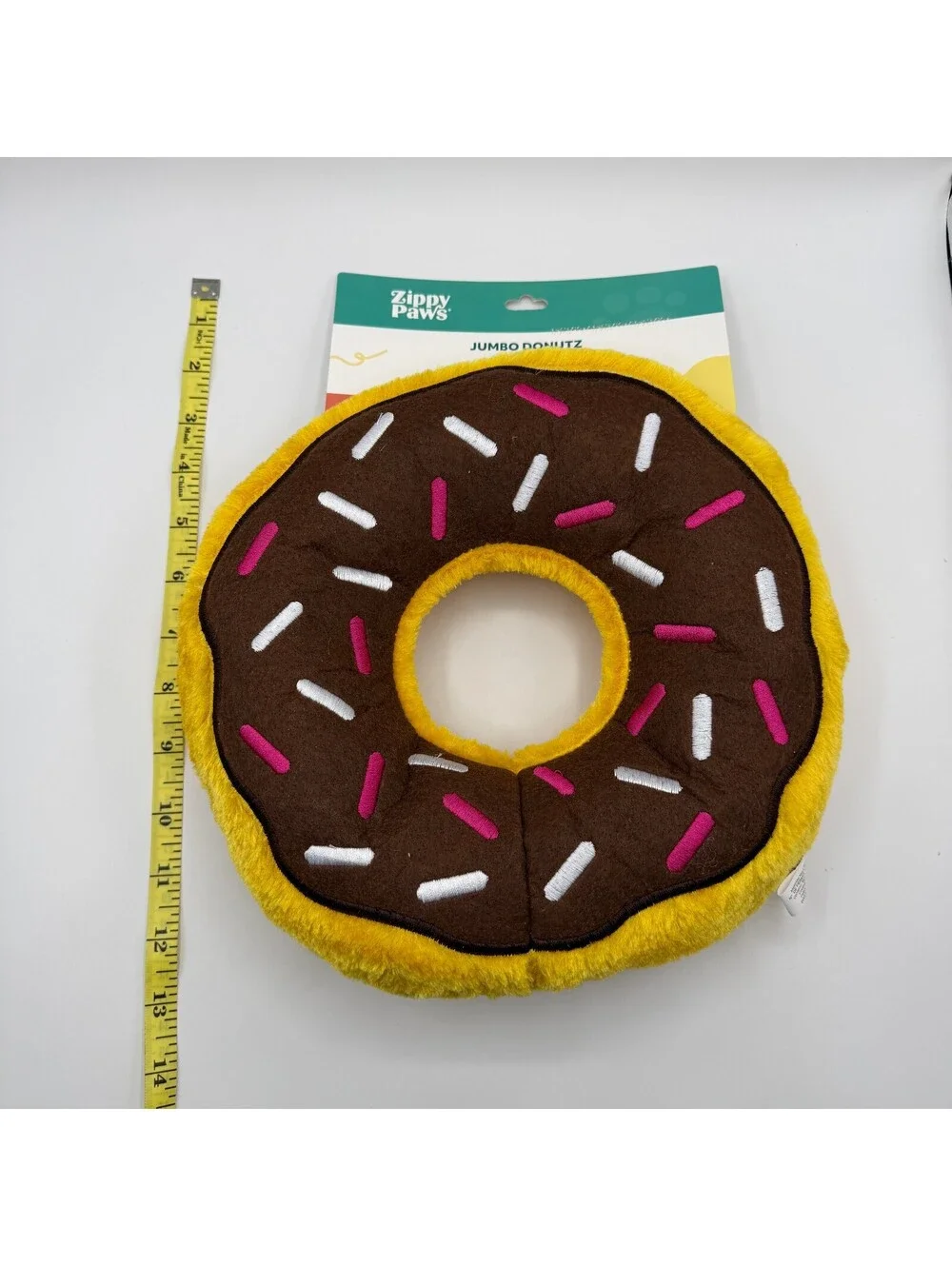 ZippyPaws Jumbo Donutz Chocolate Donut Dog Toy Plush Zippy Paws ZP863 NEW